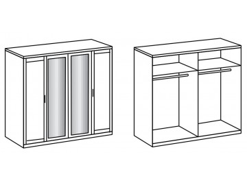 Šatní skříň 4-dveřová MARGITA 568 dub bílý