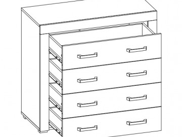Komoda 4S DENVER dub kraft zlatý/vanilka