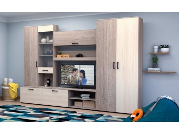 Obývací stěna MICHEL sonoma trufel/severský cedr Obývací stěna MICHEL sonoma trufel/severský cedr