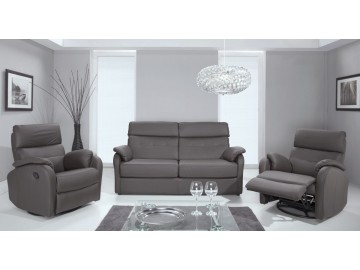 Křeslo relax ORFEUS PLUS BLOCK kůže Steingrau
