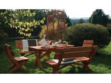 OM-105 zahradní sestava (1x stůl + 2x lavice + 2x křeslo) výběr barev