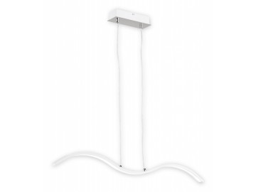 Lemir Lustr do obyváku O2511 W1 BIA Linea LED závěs 1, bílá + chrom