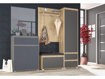 Předsíňová sestava ARBORETO SET 1 dub artisan/šedá