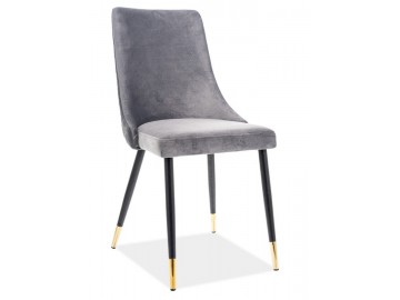 Jídelní čalouněná židle PIANO velvet šedá/černá/zlatá