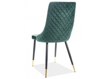 Jídelní čalouněná židle PIANO velvet zelená/černá/zlatá