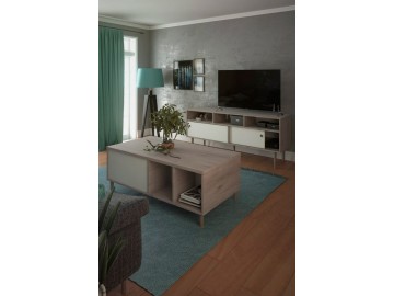 TV stolek Ruby hickory/bílá