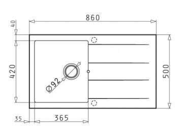 Pyragranitový dřez  ATHLOS 1B 1D PLUS (86x50) iron grey