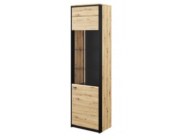 Vitrína TOPRI 02 1W dub artisan/černá