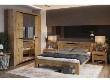 Postel 160x200 PAOLA dub kraft zlatý/wenge