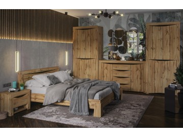 Postel 160x200 PAOLA dub kraft zlatý/wenge