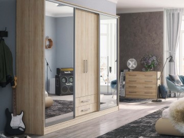 Skříň s posuv. dveřmi 270 cm EDITA dub sonoma