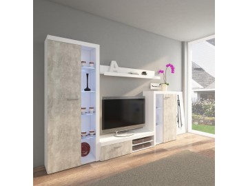 Obývací stěna Rizo bílá/beton