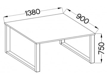 Jídelní stůl PILGRIM 138x90 cm černá/lancelot