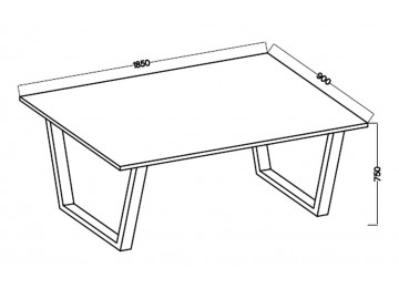 Jídelní stůl KAISARA 185x90 cm černá/bílá
