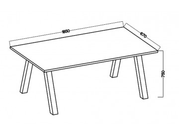 Jídelní stůl KOLINA 185x67 cm černá/bílá