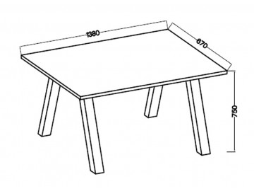 Jídelní stůl KOLINA 138x67 cm černá/bílá