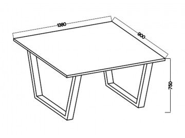 Jídelní stůl KAISARA 138x90 cm černá/artisan