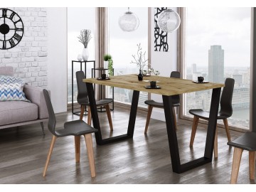Jídelní stůl KAISARA 138x90 cm černá/artisan