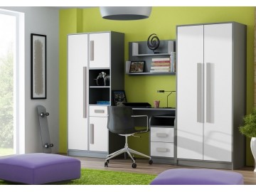 Dětský pokoj GYT antracit/bílá/šedá Dětský pokoj GYT antracit/bílá/šedá