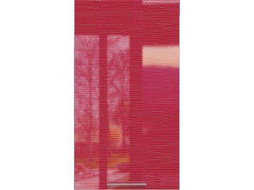 50HS h. vitrína 1-dveřová VALERIA bk/red stripe