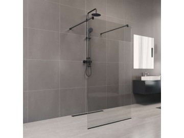 Sprchová stěna WALK IN, Novea, 100 x 200 cm, black ALU, sklo Čiré