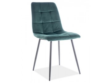 Jídelní čalouněná židle MILA velvet zelená/černá