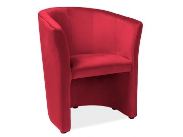 Čalouněné křeslo TM-1 VELVET červená bordó