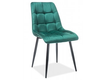Jídelní čalouněná židle CHIC VELVET zelená/černá Jídelní čalouněná židle CHIC VELVET zelená/černá