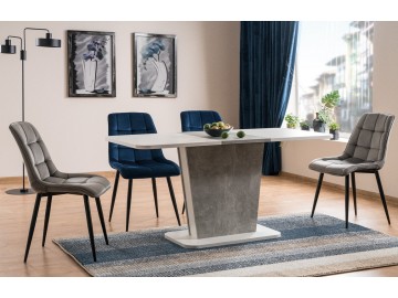 J&iacute;deln&iacute; čalouněn&aacute; židle CHIC VELVET &scaron;ed&aacute;/čern&aacute;