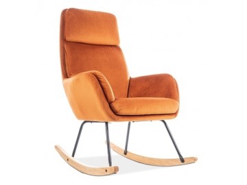 Houpací čalouněné křeslo HOOVER VELVET oranžová