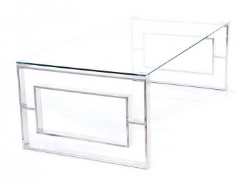 Konferenční stolek ALLURE A stříbrná/sklo