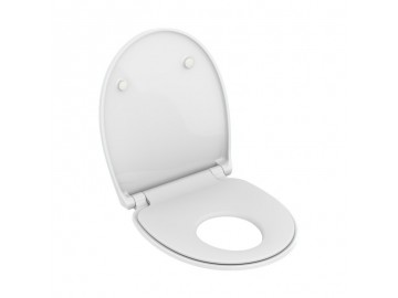 Samozavírací WC sedátko, duroplast, bílé, s odnímatelnými panty CLICK