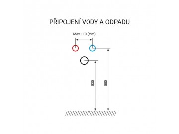 pripojeni.jpg Mailo, koupelnová skříňka s keramickým umyvadlem, bílá, 2 zásuvky, 610x700x480 mm