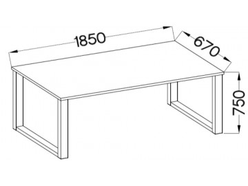 Jídelní stůl PILGRIM 185x67 cm černá/bílá