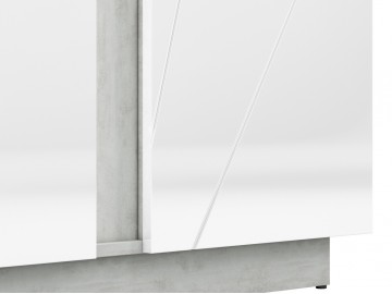 Vitrína pravá RUBENS beton šedý/bílá lesk