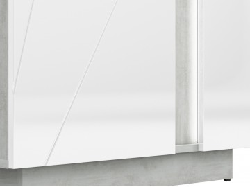 Vitrína levá RUBENS beton šedý/bílá lesk