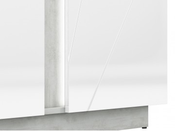 Šatní skříň RUBENS beton šedý/bílá lesk