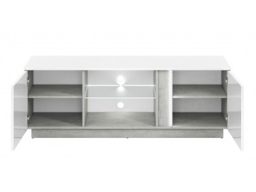 Obývací sestava RUBENS SET 1 beton šedý/bílá lesk