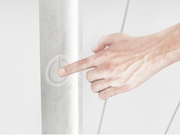 Komoda 3D RUBENS beton šedý/bílá lesk
