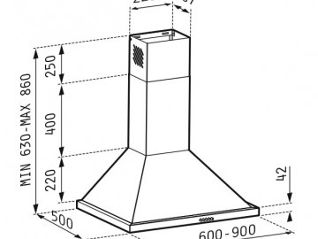 Odsávač par SQUARE CHIMNEY 60 inox