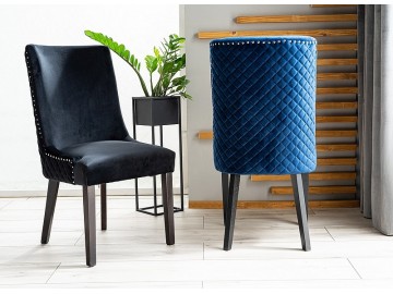 Jídelní čalouněná židle IVONA VELVET granátově modrá/černá