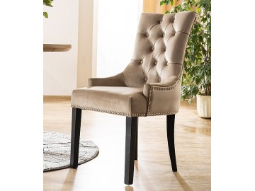 Jídelní čalouněná židle CASA 11803 VELVET béžová/černá