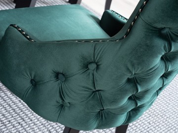 Jídelní čalouněná židle JIRI VELVET zelená/černá