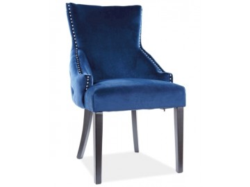 Jídelní čalouněná židle JIRI VELVET granátově modrá/černá