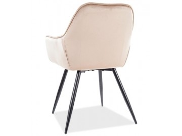 Jídelní čalouněná židle CHERRY velvet béžová/černá