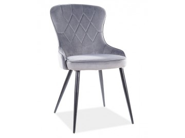 Jídelní čalouněná židle PIKA velvet šedá/černá