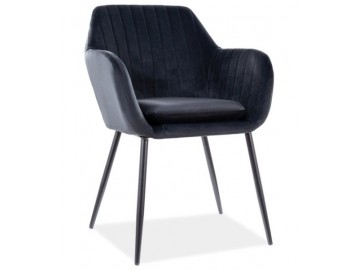 Jídelní čalouněná židle VANDA velvet černá/černá