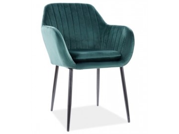 Jídelní čalouněná židle VANDA velvet zelená/černá