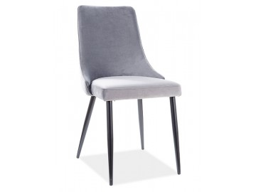 Jídelní čalouněná židle NOPI velvet šedá/černá mat