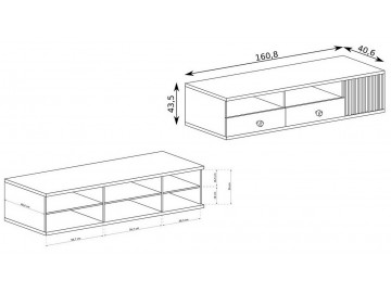 Televizní stolek 1D2S BARBUS dub artisan/černá